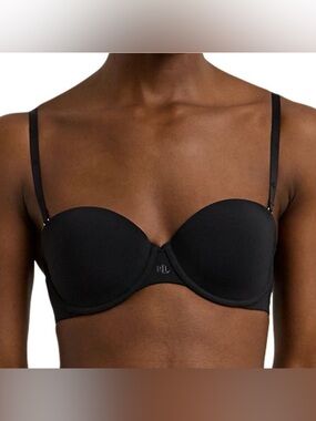 Lauren Ralph Lauren 34B Luxe Smoothing Convertible Strapless Bra 4L0056 - Black